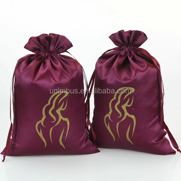 Hair Bag Custom Satin And Silk Hair Extension Packaging Bag/satin Pouch
