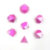 MBW CNC Machining Pink and Silver Blank Multi color Polyhedral Custom DND Gaming Dice set