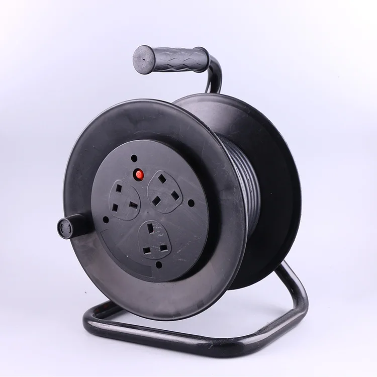 Uk Cable Reel 3outlet Mains Extension Cord Reel With Custom Length
