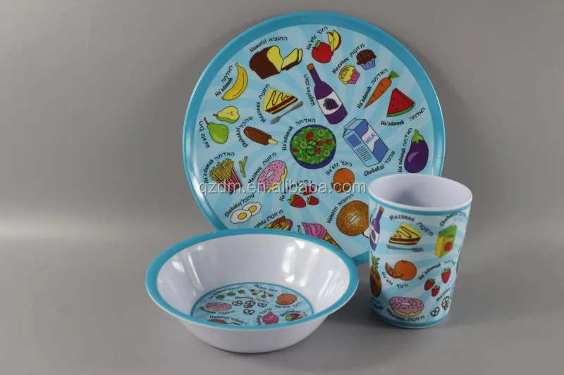 3pcs Melamine Dinner set Kids Tableware set