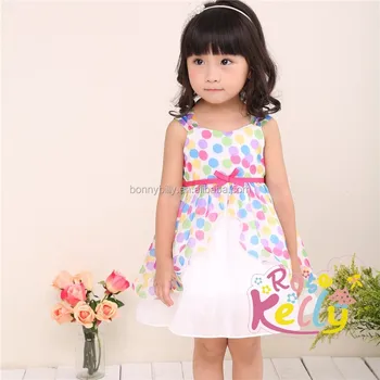Polka Dot Puffy Children Chiffon Dress Thailand Wholesale Baby
