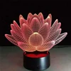 Lotus 3D Visual Table Lamp Touch Switch 7colorful Change Mood Lamp Holiday Light