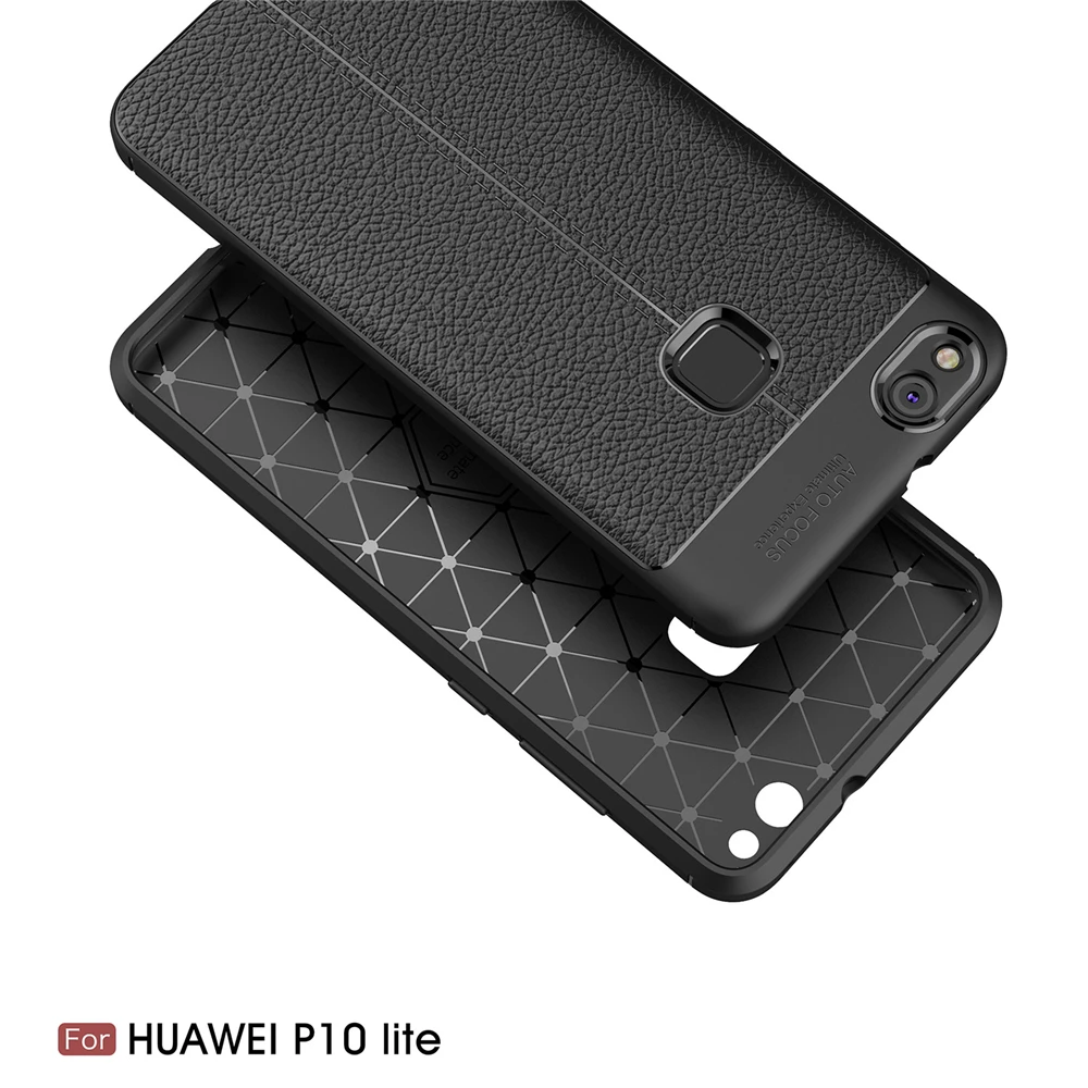 2017 New Design Carbon Fiber Lichee Pattern For Huawei P10 Lite Soft TPU Case For Huawei P10 Lite