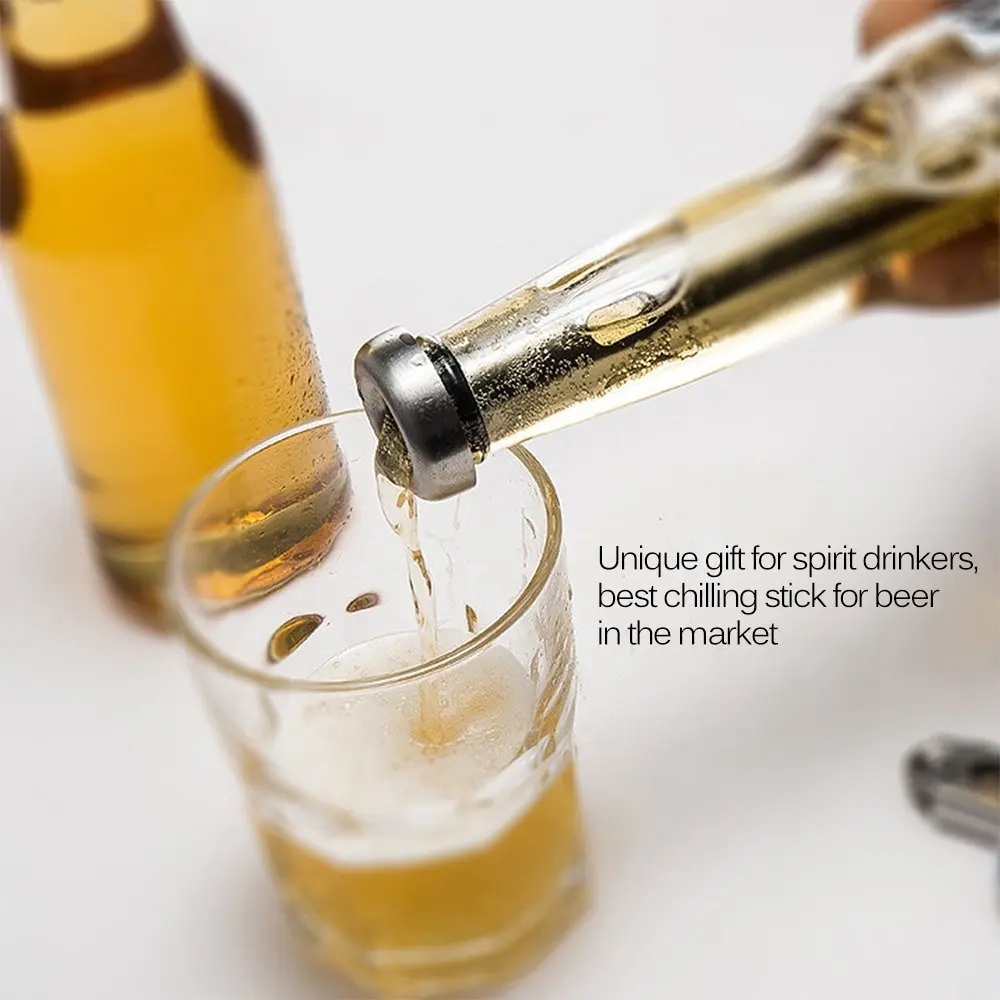 High Quality FDA&LFGB Wine Cooler Stick,Freezer cooling stainless steel 2pcs wine beer chiller stick set bar accessories