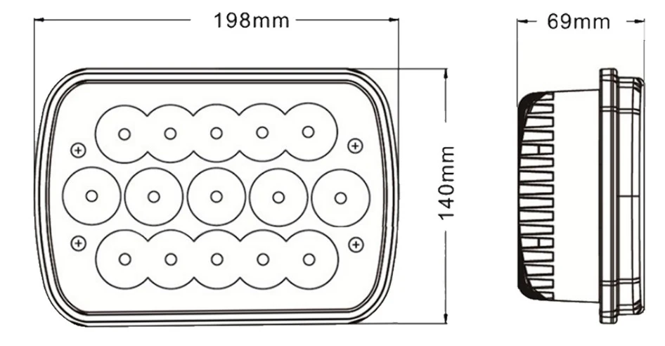 7'' 45w High Low Sealed Beam 7x6 Led Driving Head Light In Auto