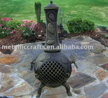 Pine Cone Cast Aluminum Chimeneas Outdoor Fireplace Cast Iron