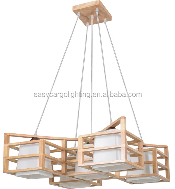 
E27 Light Source and natural wood Material modern wood pendant lighting (0824-5p ) 