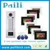 TFT 7 inch apartment video door phone intercom system with CCTV and DVR