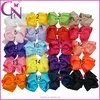 CNHBW-1412035 Plain Colored Ribbon 6 inch Double Stacked Elegant Hair Bows