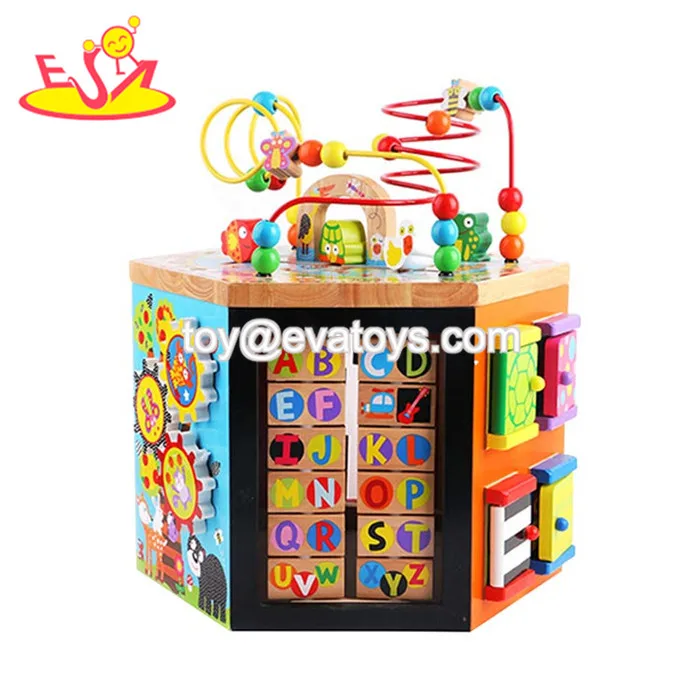 Six Sides Educational Cube Box Game Kindergarten Activity Play Wooden Baby Cube Toy W11b153