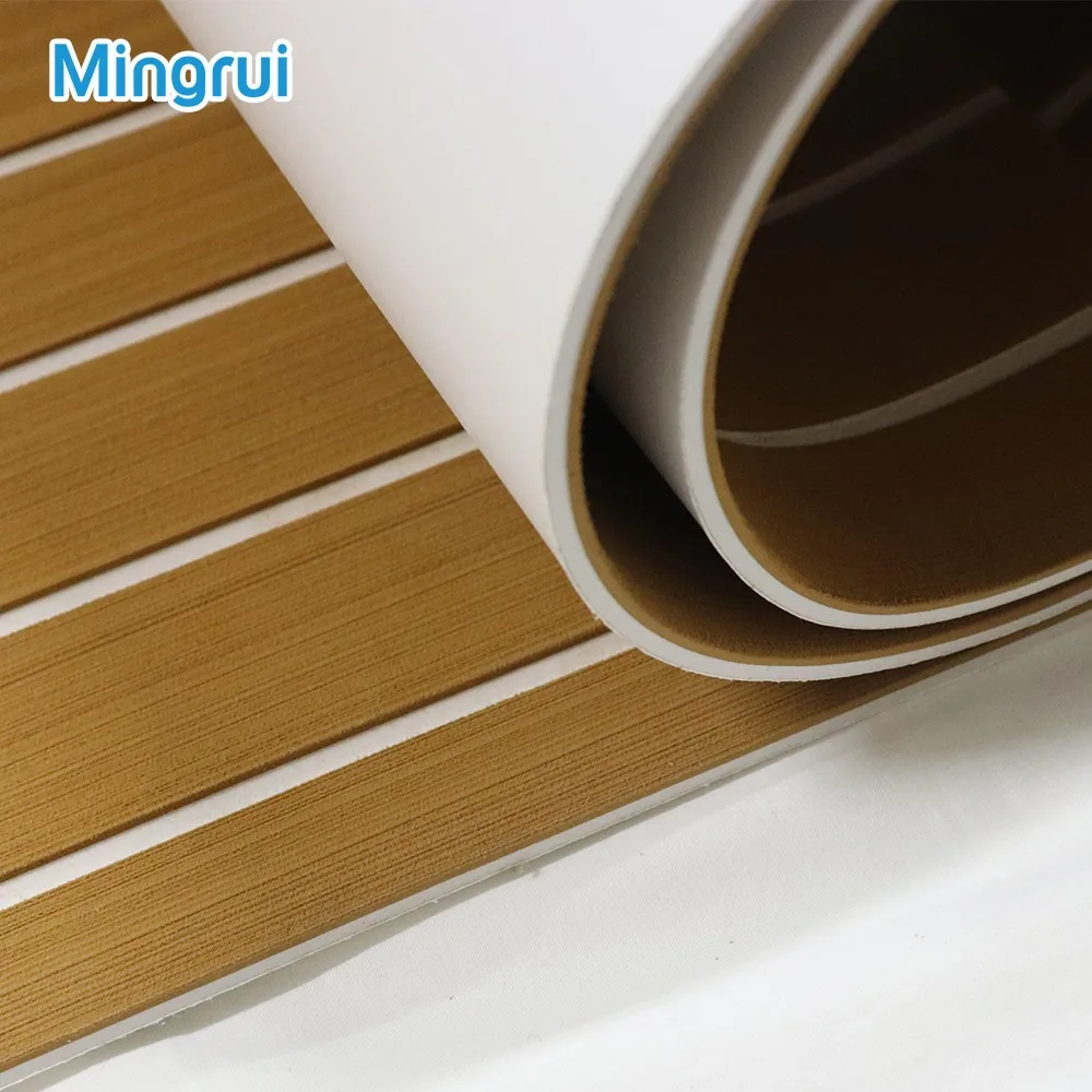 Mingrui Camel Wood Brushed Texture Self Adhesive Non Skid Deck