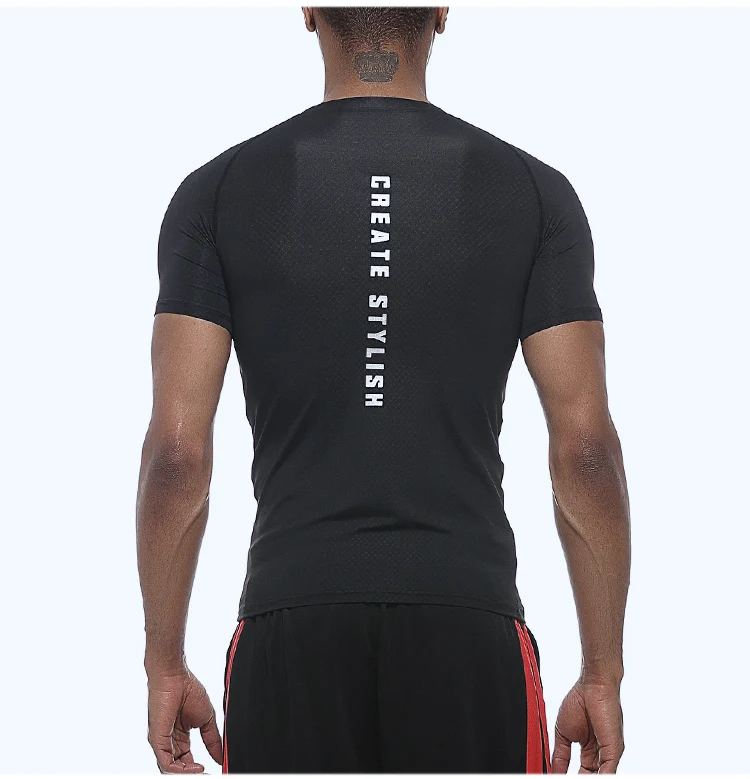 Custom Label Sports Men Clothing Printing T-Shirt Compression Training Wear