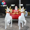 1.8m musical dancing fiberglass FRP christmas outdoor stuffed santa claus