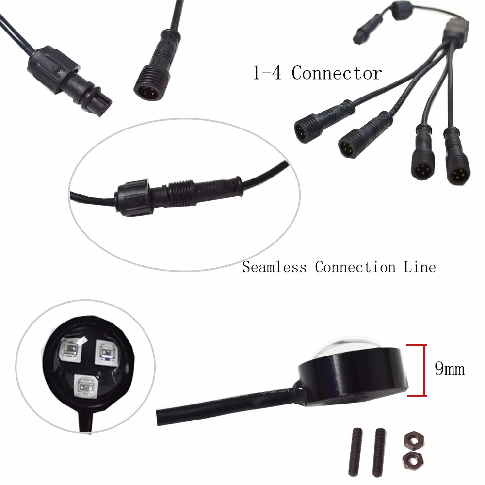 RGB 3x3W 720lm Waterproof LED Marine Light Underwater Boat Ship Lights