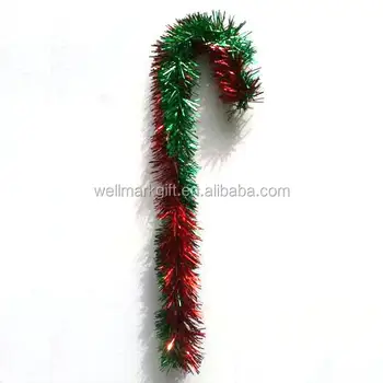 24 Inch Two Tone Christmas Craft Tinsel Candy Cane Outdoor
