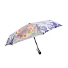 Floral Ring Rransfer Printing Automatic Folding Umbrella with Case