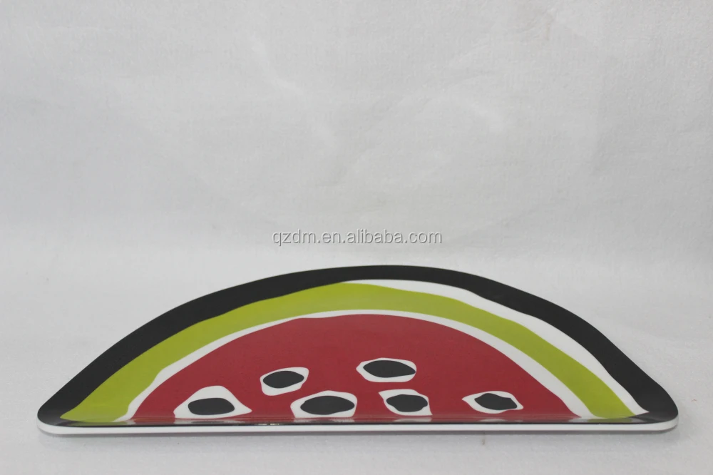 Plastic Watermelon Shape Plate Melamine Dessert Dishes