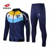 Zhouka sportswear custom yellow white blue color combination tracksuit for soccer team club