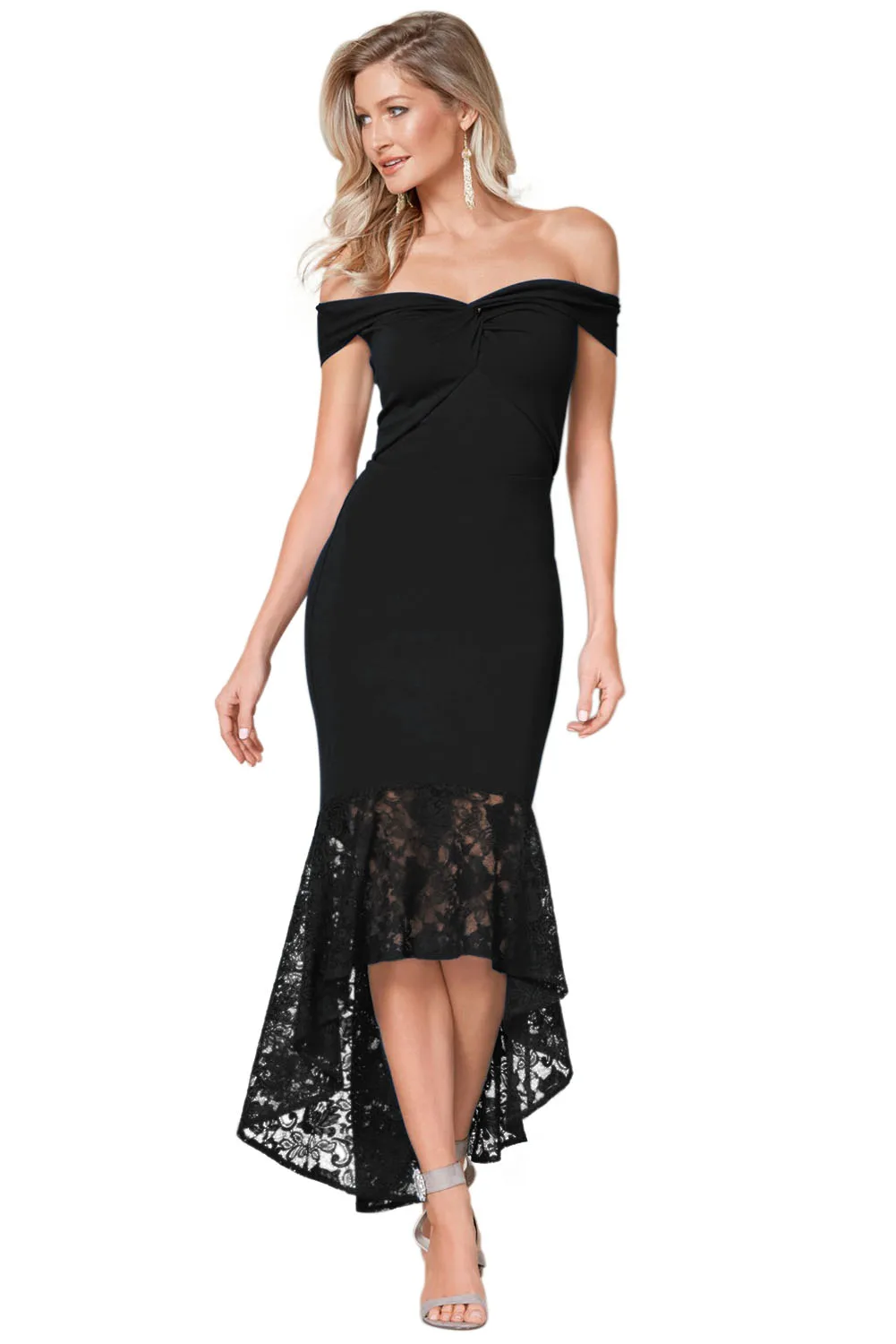 Low Back See-through Sexy Lace Evening Dress Of Patterns - Buy Evening ...