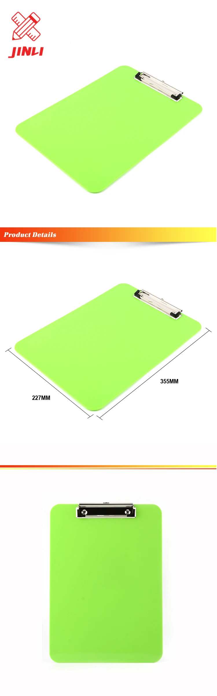 Plastic clipboard