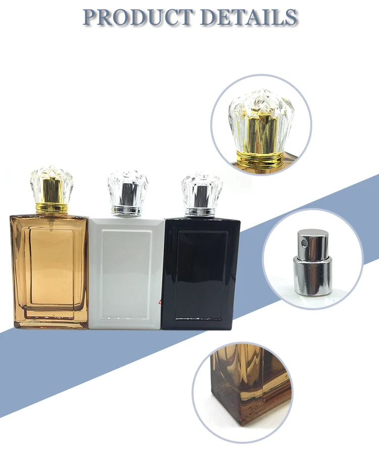 Junfeng 110ml Promotional Fancy Cologne Men Square Glass Perfume Bottle