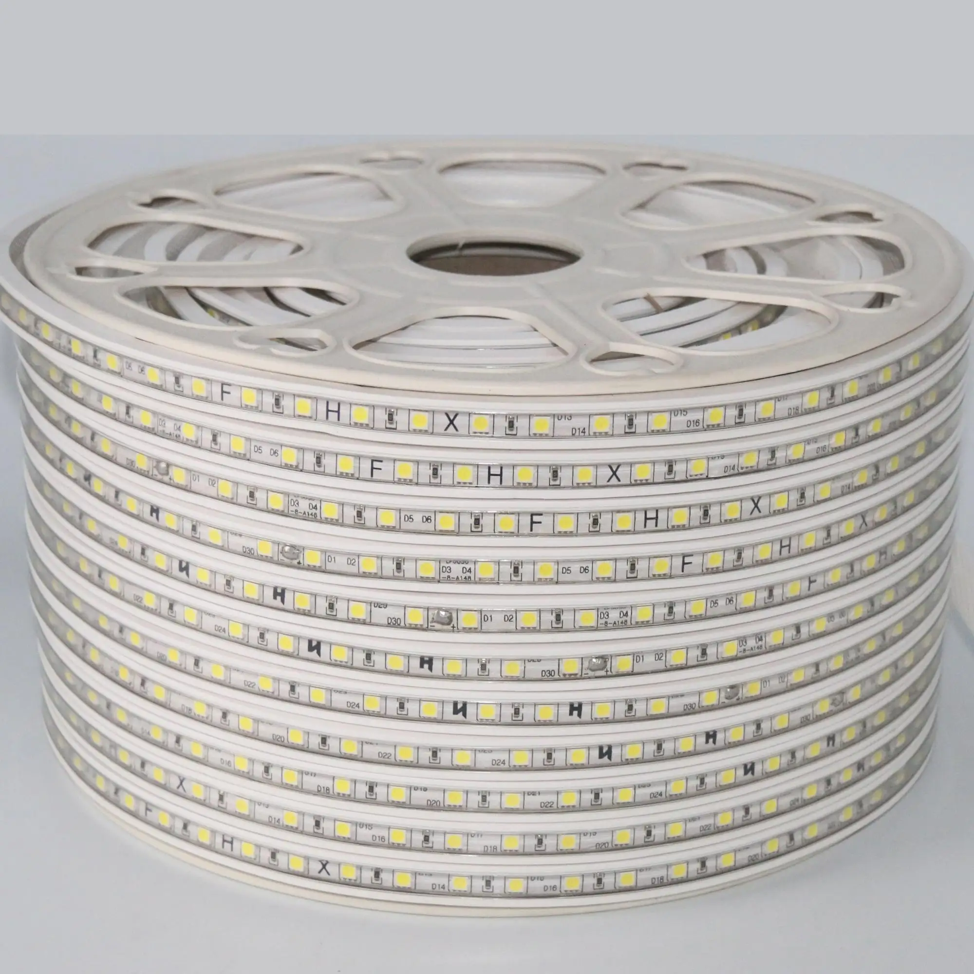 Ac 220v Led Strip 5050 50m 100m Ip67 Waterproof White Warm White Rope Light Led Strip Light 