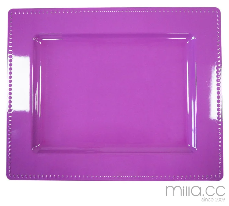 Plastic Rectangle Beaded Charger Plate Wedding Buy Blue Rectangular Plate,Dinner Plates