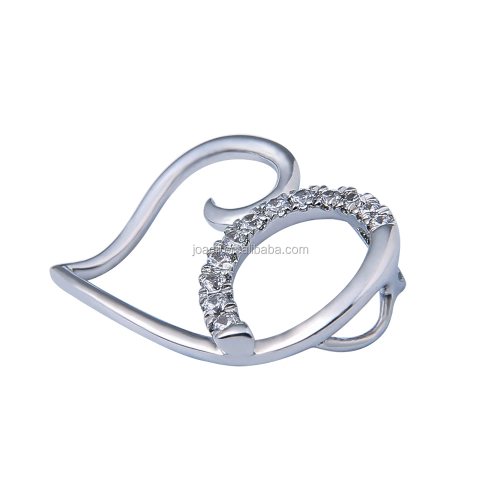 Joacii Heart Shape Design 18K Silver Plated Charm Sterling Silver Pendant