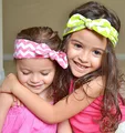 8pcs2016 New Item Wavy Stripe Fabric Kids Headbands Rabbit Ear Baby Infant Width Hair Band Girls