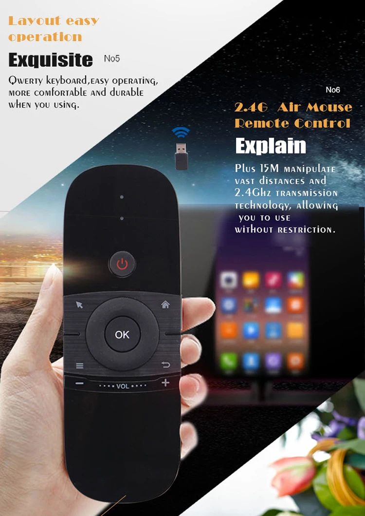 Original G64 Android Air Mouse,3d Motion Stick Wireless Ir Remote