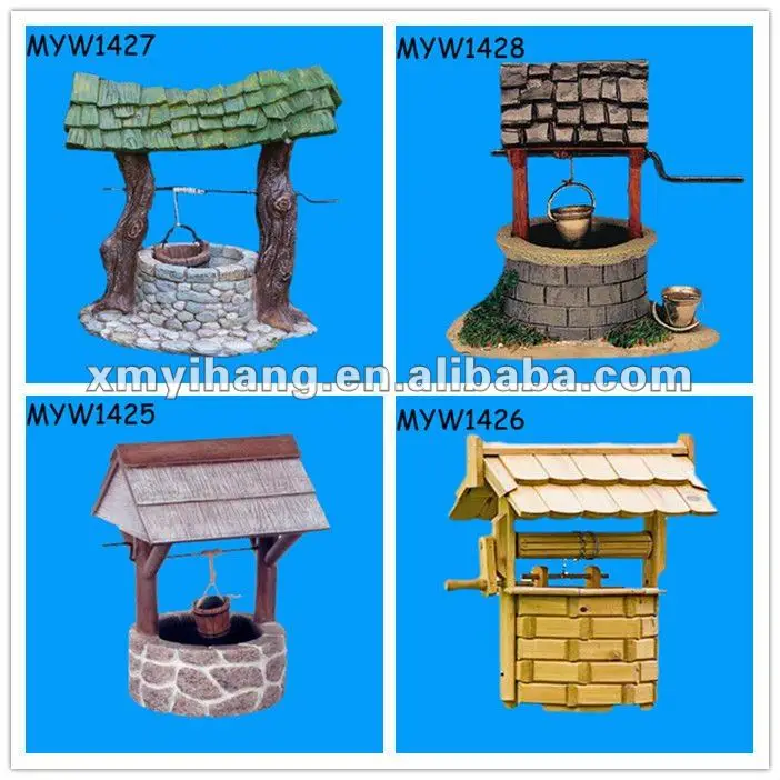 Novelty Bridal Ornament Wish Well Garden Decoration Resin Decorative