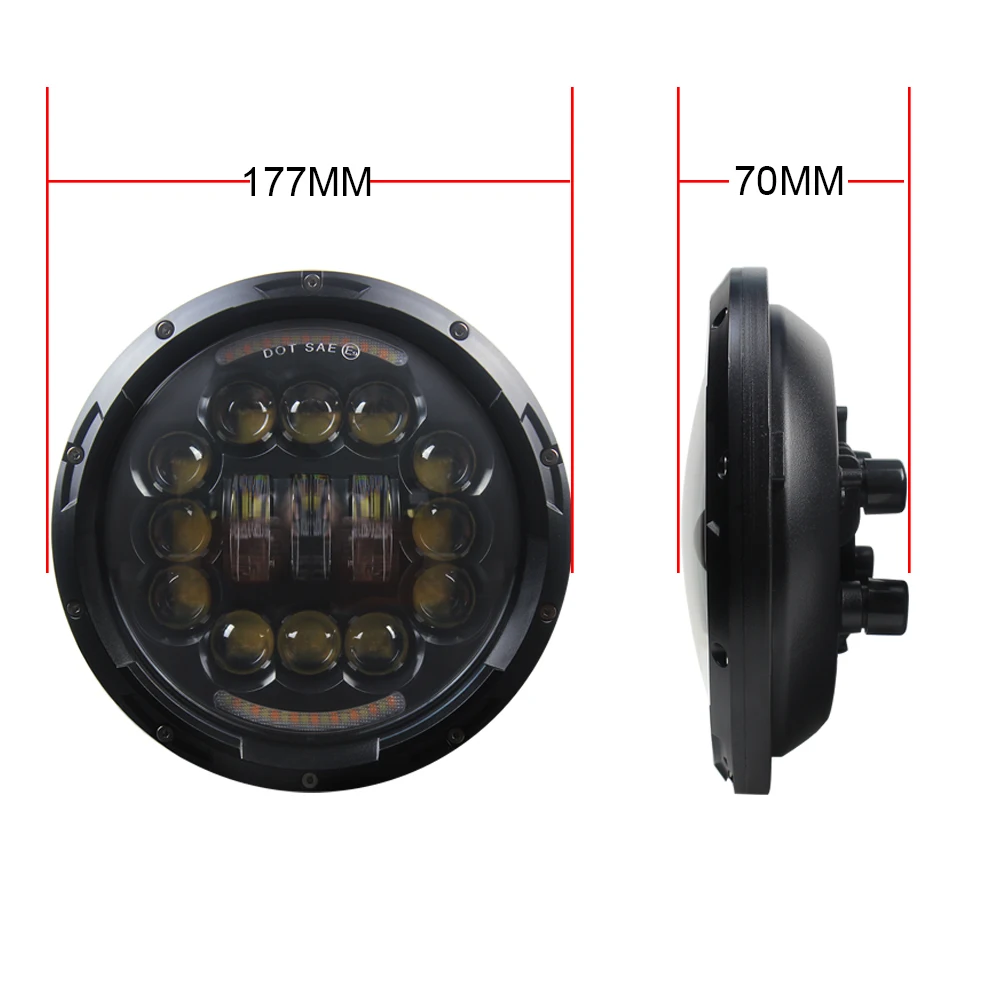 7"inch Headlight High Low Beam DRL Amber Turn Signals Kits For Jepp Wrangler JK Motorcycle Parts