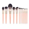 13PCS Wooden Cosmetic white makeup brush set private label wholesale