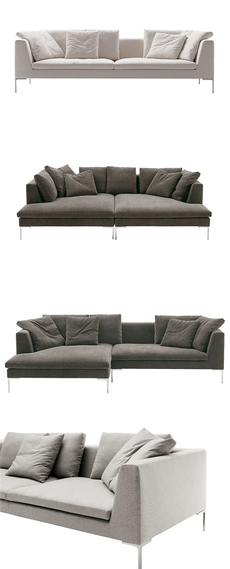 Italian modern white color living room couch lounge sofa design