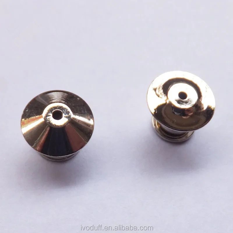 Metal Clutch Clasp Fastener Pin Back Brass Tie Tac Locking Top Flat ...