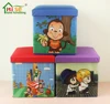 Kids MDF Oxford Cartoon Print Storage Box Stool Foldable Toy Storage Ottoman