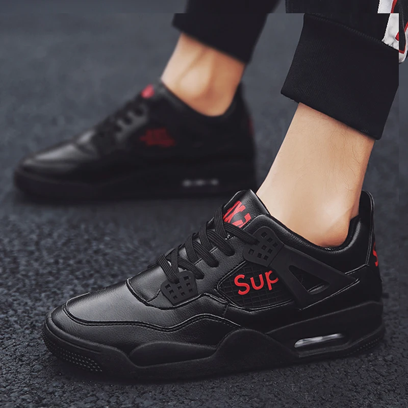 Aj4 X Sup Same Style Men Fashion Sneakers Air Cushion Running shoes Sport Trainers Leather Casual Shoes zapato deportivo