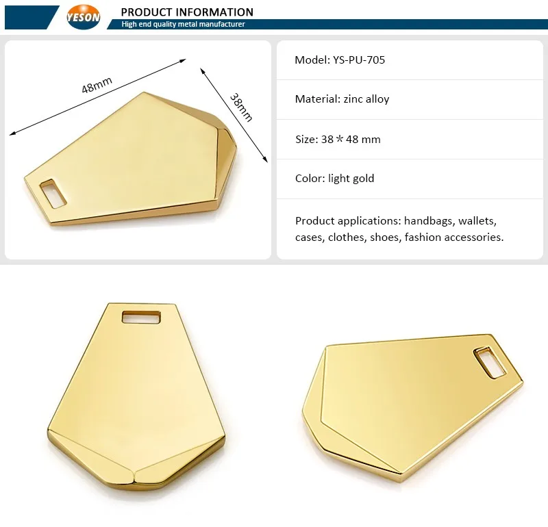 Professional Manufacture Leather Bags Hardware Custom Hang Tag Metal Professional Manufacture Leather Bags Hardware Custom Hang Tag Metal