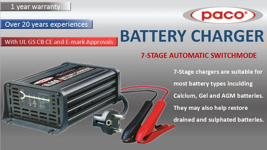 Paco Rechargeable Lead Acid Battery Charger 12v 100ah ...