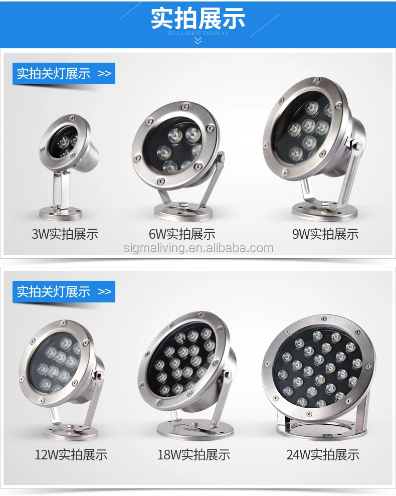 Colorful spotlights outdoor waterproof landscape fountain lights swimming pool underwater lights