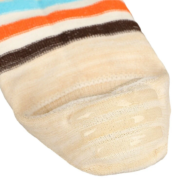 Latex Non-Slip Mens No Show Socks, Trend Fashion Striped Invisible Boat Socks