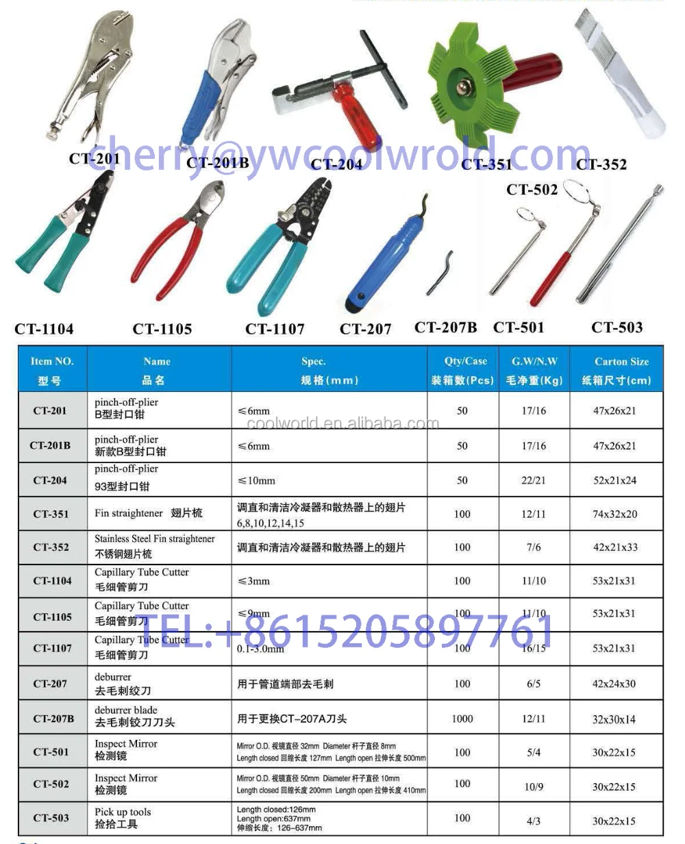 Model CT-1107 Capillary Tube Cutter for HVAC and Refrigeration