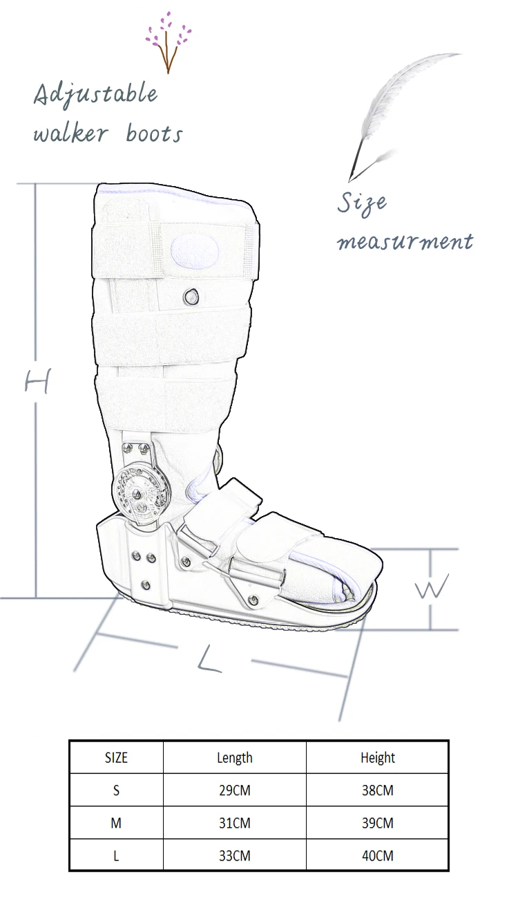 2018 Professional Afo Rigid Adjustable Medical Boot Orthopedic Fracture Ankle Walker