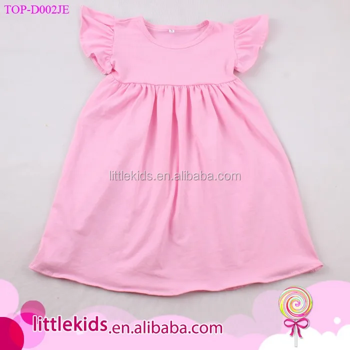 2 Year Old Baby Girls' Knit To Cotton Flutter Sleeve Dress Handmade