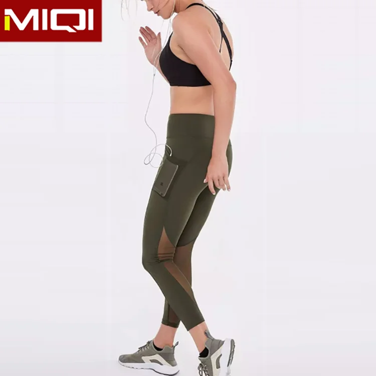 Wholesale Fitness Clothing Women Gym Leggings Mesh Yoga Pants With