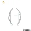 925 Sterling Silver Ear Crawler Climber CZ Crystal Ear Wrap Cuffs Earrings Jewelry