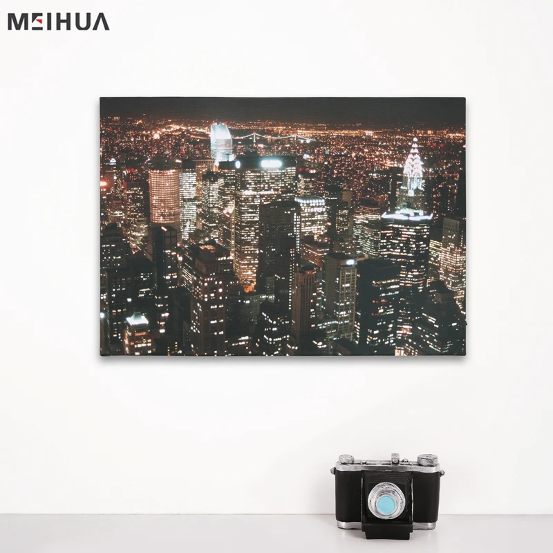 Hot Wholesalers Fiber Optic Light Canvas With Led Lights Wall Art Print