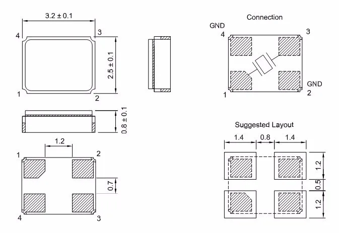 NX3225SA 26M 26MHZ 26.000MHZ 10PF +-10PPM original passive crystal ...