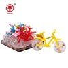 Funny candy type kids like tianfeng bicycle candy toy with soft juice jelly bean candy