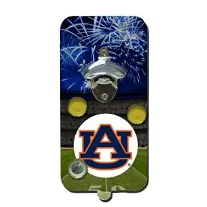 3-Inch NCAA Auburn Tigers Football Bottle Opener Magnet Brown